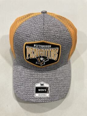 Pittsburgh Penguins NHL Charcoal Hat  Adjustable MVP Mesh Snapback New